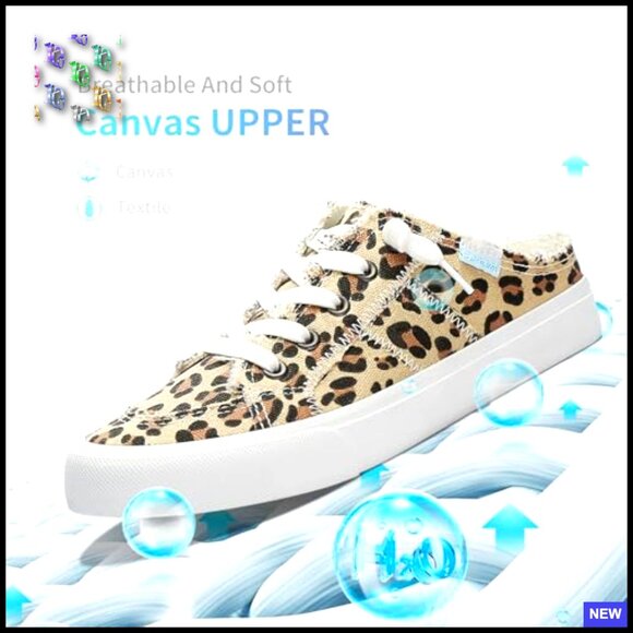 Canvas Mules Memory Foam Slip-On Backless Fashion Sneakers Comfortable Holiday - Picture 3 of 7